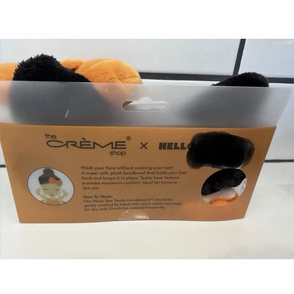 Hello Kitty X Creme Shop Limited Edition Halloween Plush Spa Headband Black NEW